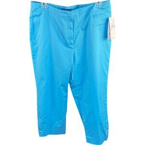JH Collectibles Stretch Pants Women’s 14 Blue Cropped Capris NWT Stain Resistant